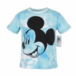 Disney Mickey Mouse Kids T Shirt Tie Dye Blue Size 2 NWT